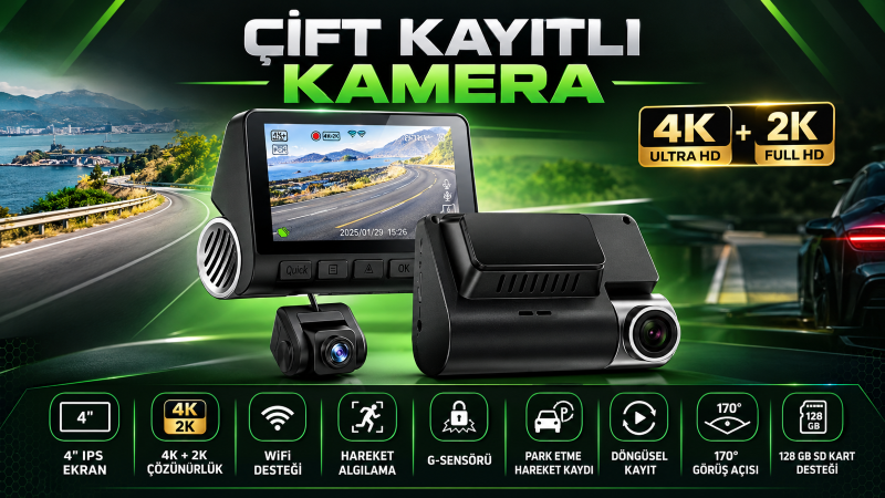 Beta Elektronik - For-X X-30DVR ARAÇ İÇİ KAMERA SİSTEMİ 4K+2K KAYIT KAMERASI
