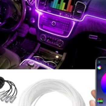 Araç İçi Atmosfer Ambiyans Led Neon İp Led RGB App Kontrollü 5 Parça